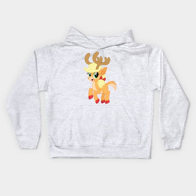 Applejack reindeer Kids Hoodie by CloudyGlow